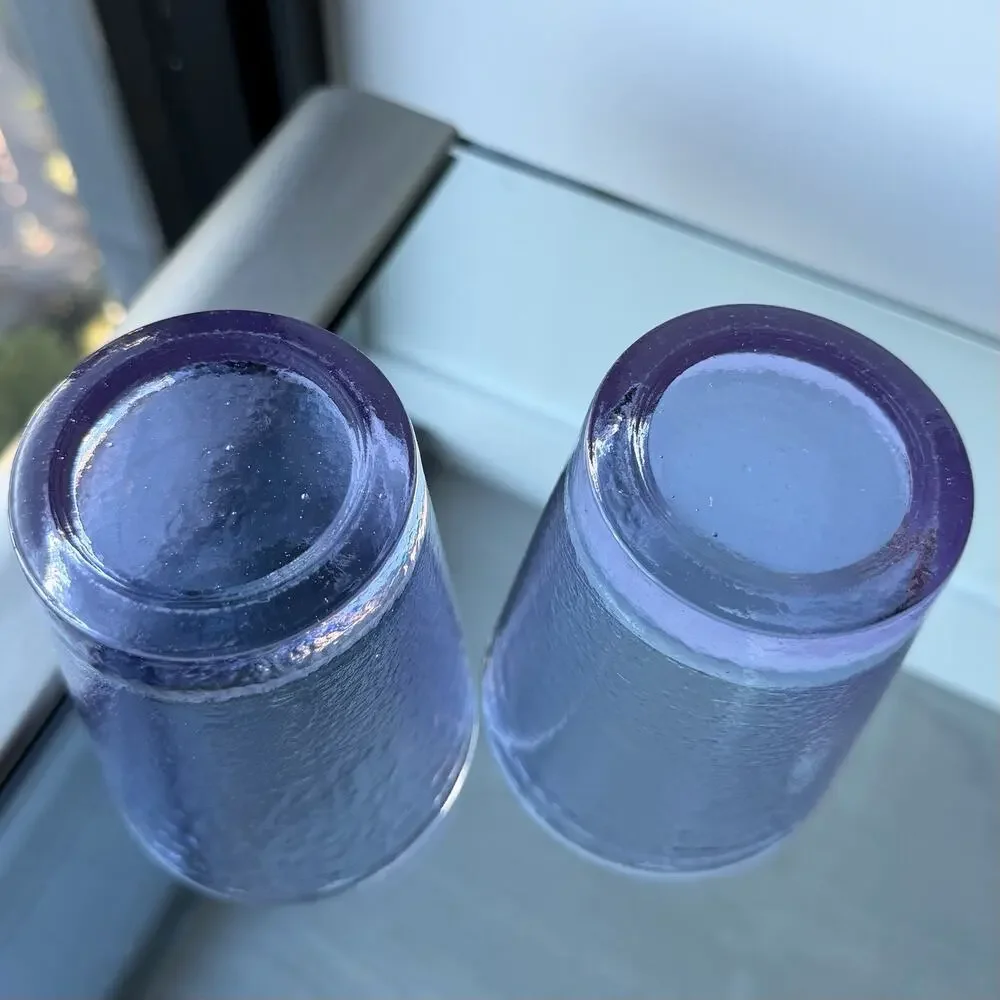 Fire and Light Recycled Glass 12oz Tumbler Lavender Neodymium - 4 3/4” Set of 2